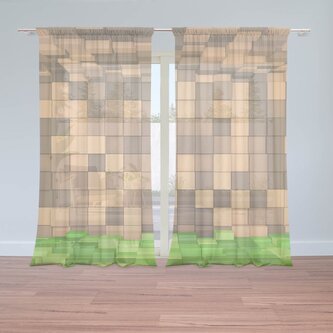 Záclony Blocks 3D: 2ks 150x250cm Záclony Blocks 3D: 2ks 150x250cm