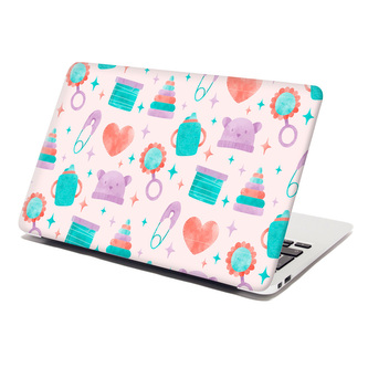 Samolepka na notebook Chrastítko a čepičky: 38x26 cm