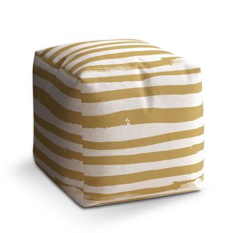 Taburet Cube Zlaté pruhy: 40x40x40 cm Taburet Cube Zlaté pruhy: 40x40x40 cm