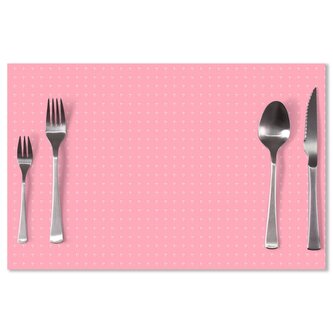 Prostírání Bílé čárky na růžové: 40x30cm