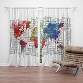 Závěs Jména států: 2ks 140x250cm