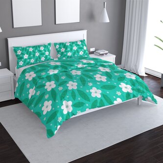 Povlečení Bílé květy s lístky: 140x220 / 90x70 Povlečení Bílé květy s lístky: 140x220 / 90x70