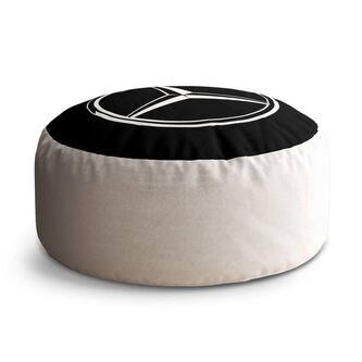 Taburet Circle Logo 2 Černá: 38x48 cm