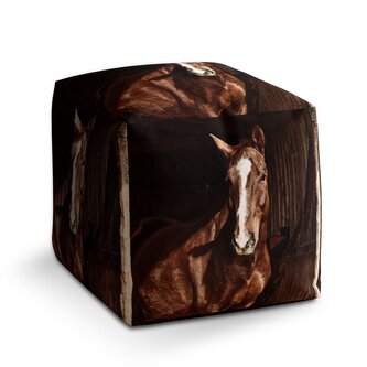 Taburet Cube Kůň ve stáji: 40x40x40 cm Taburet Cube Kůň ve stáji: 40x40x40 cm