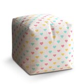 Taburet Cube Tříbarevná srdíčka: 40x40x40 cm