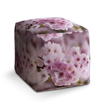 Taburet Cube Rozkvetlý strom: 40x40x40 cm