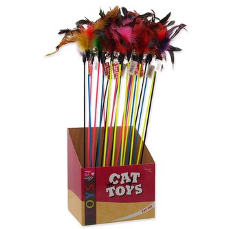 Hračka Magic Cat šidítko s pírky a rolničkou 17cm+49cm 24ks