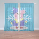 Záclony Prasátko Pepina Vločka: 2ks 150x250cm