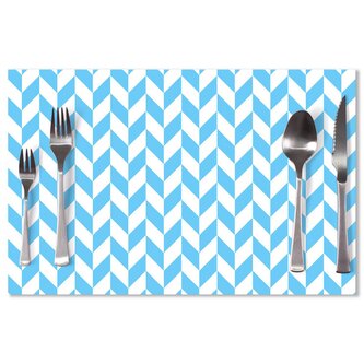 Prostírání Modrobílé kosodélníky: 40x30cm