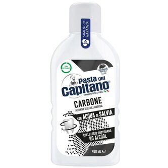 Pasta del Capitano ústní voda s rostlinným uhlím 400ml