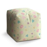 Taburet Cube Srdíčka a spirály XL: 40x40x40 cm