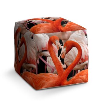 Taburet Cube Plameňáci 2: 40x40x40 cm