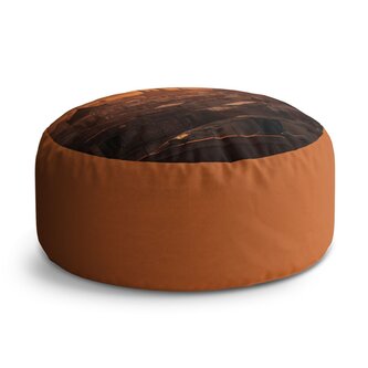 Taburet Circle Barcelona Night Skyline: 38x48 cm