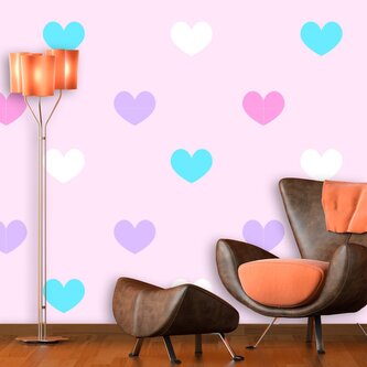 Tapeta Srdce vedle srdce: 336x220 cm