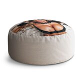 Taburet Circle Žena s brýlemi: 38x48 cm