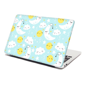 Samolepka na notebook Měsíce, slunce a mráčky: 29x20 cm