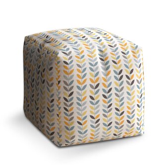 Taburet Cube Barevné lístky: 40x40x40 cm Taburet Cube Barevné lístky: 40x40x40 cm