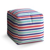 Taburet Cube Barevné veselé pruhy: 40x40x40 cm