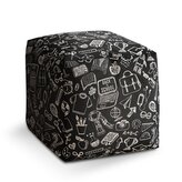 Taburet Cube Černobílá škola: 40x40x40 cm