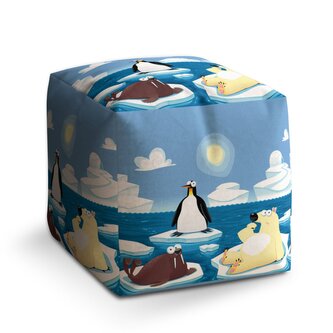 Taburet Cube Lední zvířátka: 40x40x40 cm Taburet Cube Lední zvířátka: 40x40x40 cm