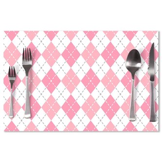 Prostírání Růžové a bílé kosočtverečky: 40x30cm