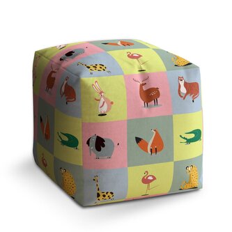 Taburet Cube Zvířátka ze Zoo: 40x40x40 cm Taburet Cube Zvířátka ze Zoo: 40x40x40 cm