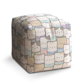 Taburet Cube Barevná koťátka: 40x40x40 cm Taburet Cube Barevná koťátka: 40x40x40 cm