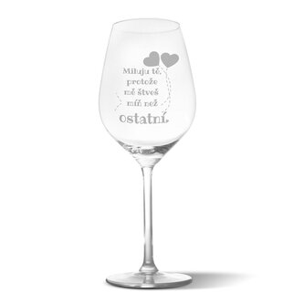 Sklenička na víno Miluju tě, protože mě štveš míň než ostatní: 49 cl