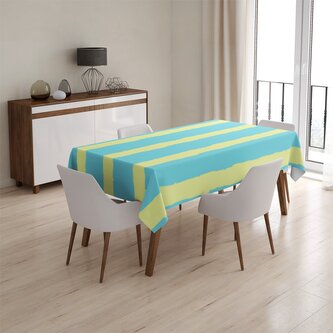 Ubrus Modrožluté pruhy: 130x170 cm Ubrus Modrožluté pruhy: 130x170 cm