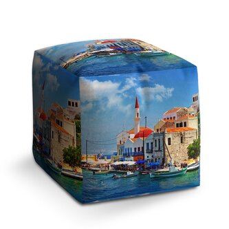 Taburet Cube Domky na pobřeží: 40x40x40 cm