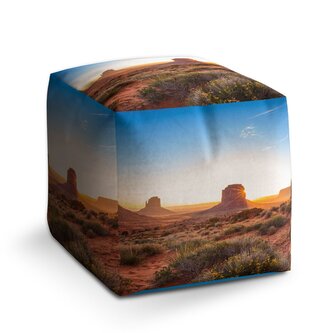 Taburet Cube Skály v poušti 2: 40x40x40 cm Taburet Cube Skály v poušti 2: 40x40x40 cm