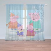 Záclony Prasátko Pepina Rodina: 2ks 150x250cm