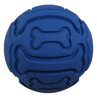 Míček Dog Fantasy gumový,  vzor kost  pískací modrý 7,5cm