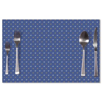 Prostírání Srdíčka na modré: 40x30cm