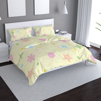 Povlečení Květiny na žluté: 140x220 / 90x70 Povlečení Květiny na žluté: 140x220 / 90x70