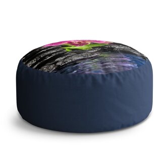 Taburet Circle Orchidej na kamenech: 38x48 cm