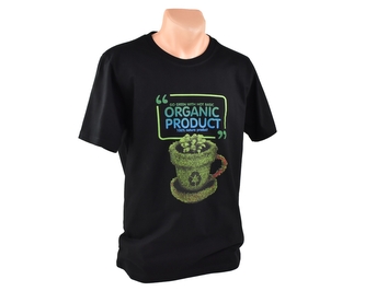 Tričko pánské Organic product, černé XL
