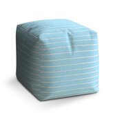 Taburet Cube Bílé linky na modré: 40x40x40 cm