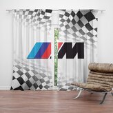 Závěs MPERFORMANCE Šachovnice: 2ks 140x250cm