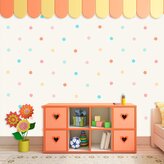 Tapeta Barevné tečky na béžové: 336x220 cm