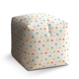 Taburet Cube Zmrzlinky s muffiny: 40x40x40 cm Taburet Cube Zmrzlinky s muffiny: 40x40x40 cm