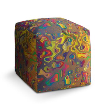 Taburet Cube Barevné skvrny: 40x40x40 cm Taburet Cube Barevné skvrny: 40x40x40 cm