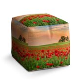 Taburet Cube Pole vlčích máků 2: 40x40x40 cm
