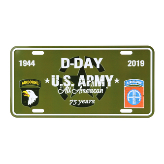 Cedule plechová Licence D-Day US Army - olivová