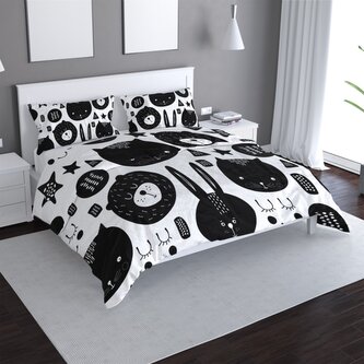 Povlečení Kočička a medvěd: 140x220 / 90x70 Povlečení Kočička a medvěd: 140x220 / 90x70