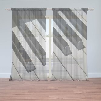 Záclony Klávesy piana: 2ks 150x250cm Záclony Klávesy piana: 2ks 150x250cm