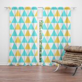 Závěs Dvoubarevné trojúhelníky: 2ks 140x250cm