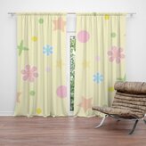 Závěs Květiny na žluté: 2ks 140x250cm