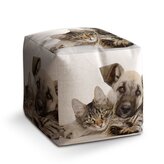 Taburet Cube Kočička a štěňátko: 40x40x40 cm