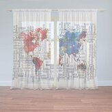 Záclony Jména států: 2ks 150x250cm